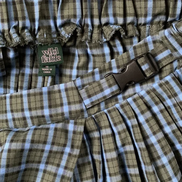 Wild Fable Blue, Green, Black plaid mini skater skirt - Picture 3 of 3
